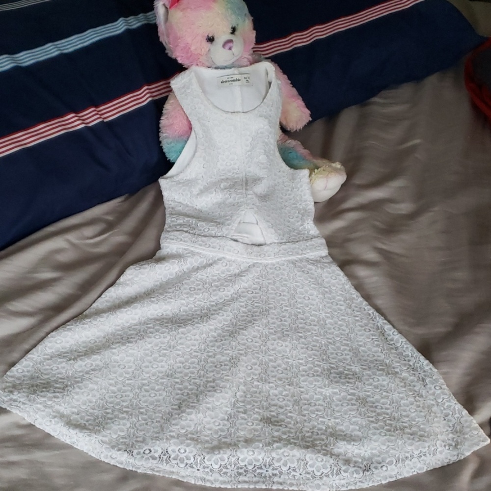 Abercrombie kids white lace dress